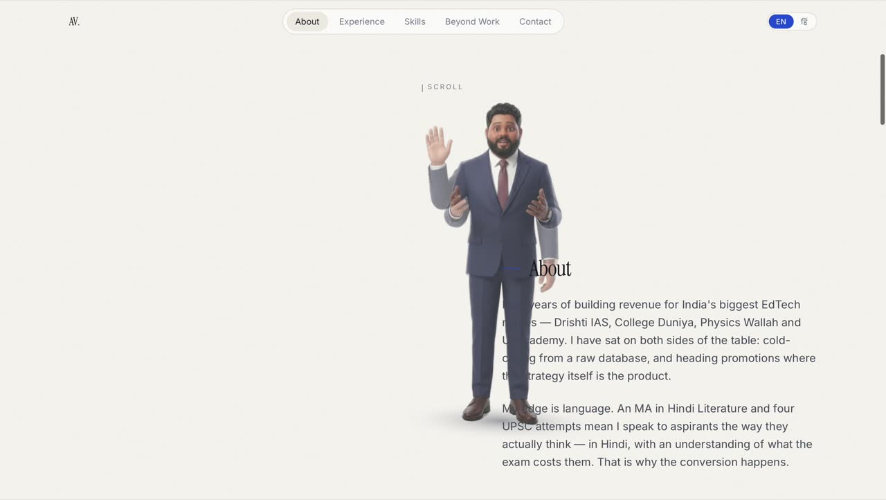 Ankur Verma bilingual personal portfolio site