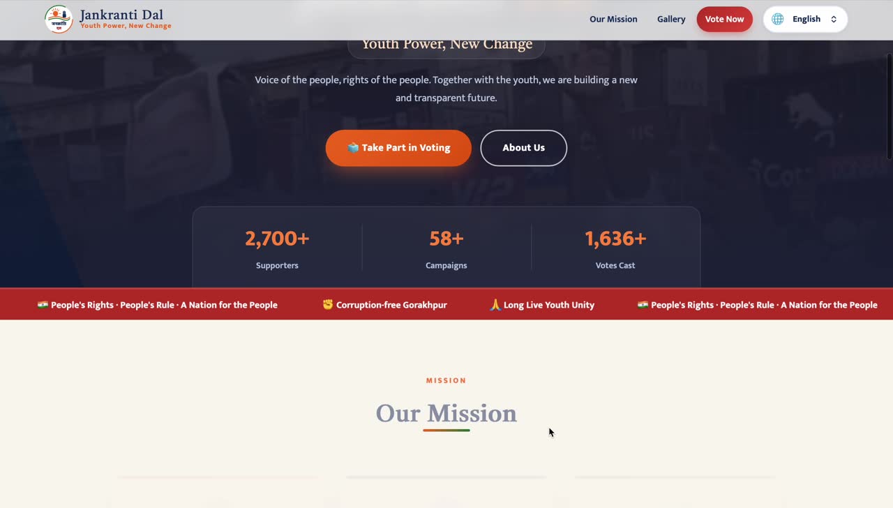 Jankranti Dal multilingual platform